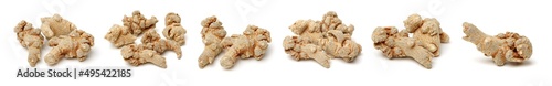 Notoginseng, Chinese traditional medicine on white background