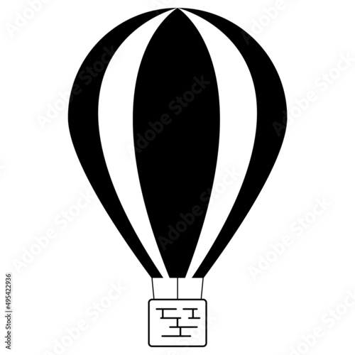 Hand drawn balloon for aeronautics. Aircraft for sports, entertainment