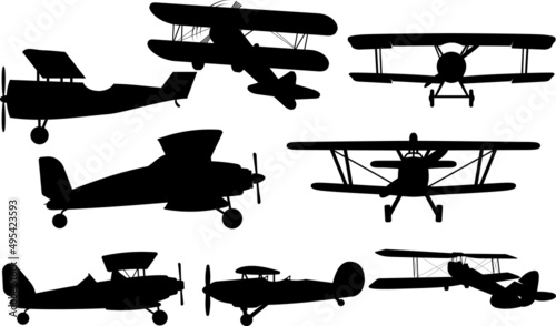 Vintage Plane Silhouettes Vintage Plane SVG EPS PNG