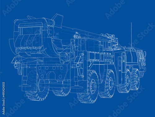 Army Rocket artillery system. Military concept