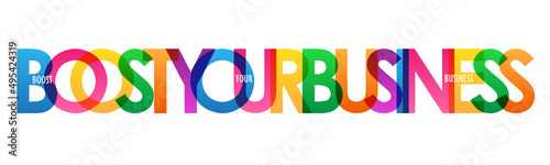 BOOST YOUR BUSINESS colorful vector typography banner