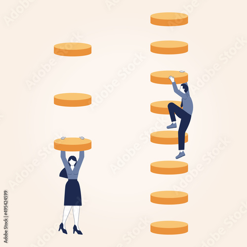 Gender inequality concept. Bias and sexism in workplace or social