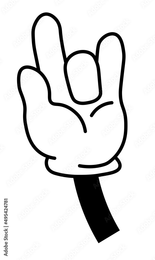 Obraz premium Hand gesture, rock n roll, fingers showing horn