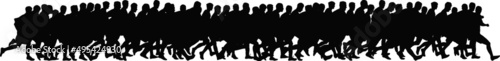 big group of runners silhouette