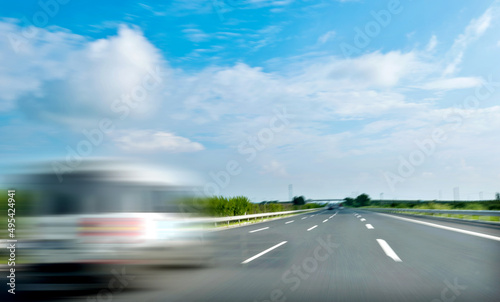 Car driving on freeway © xy
