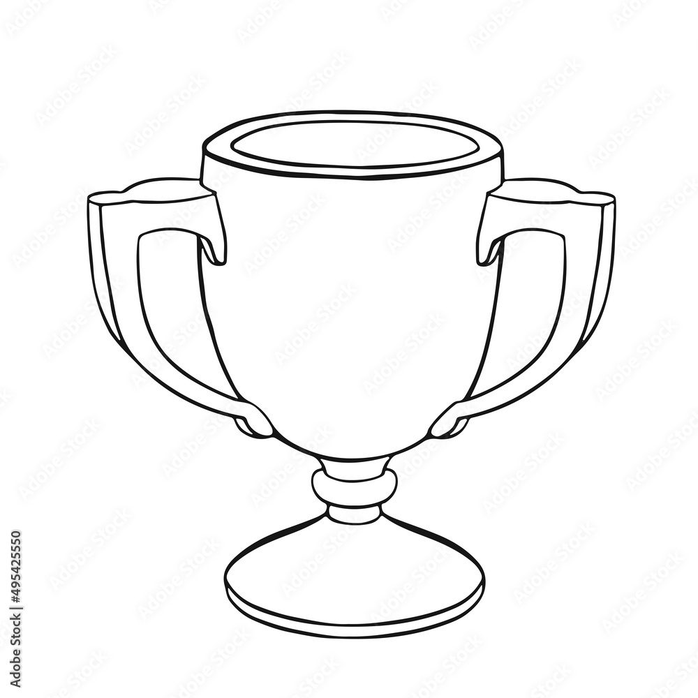 golden award cup freehand illustration vector golden award cup freehand illustration vector