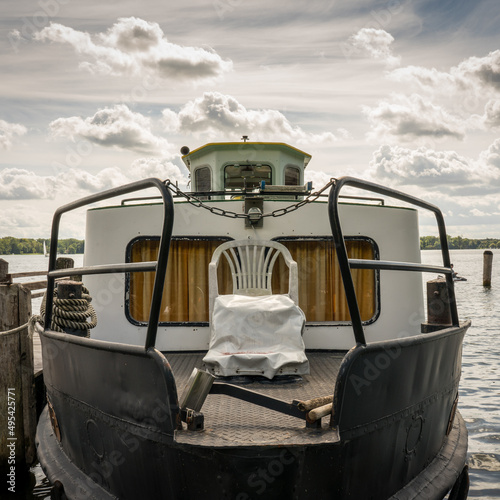 Dalben Poller Festmacher Leine Trosse Flussschiff Scharmützelsee Bad Saarow Brandenburg photo