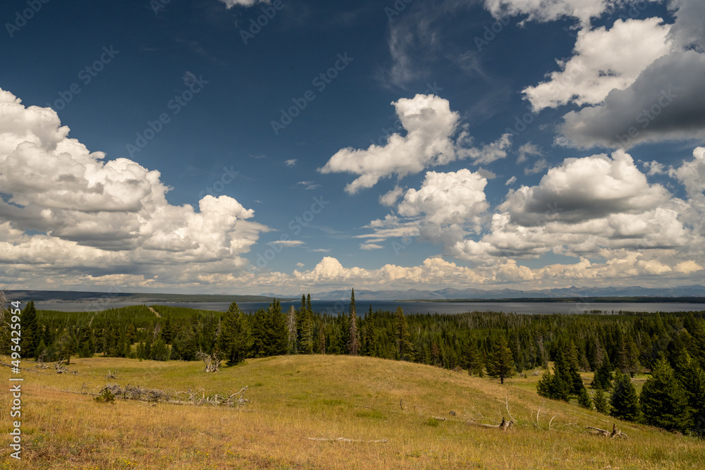 Rolling Meadow Above West Thumb And Yellowstone Lake Rolling Meadow Above West Thumb And Yellowstone Lake
