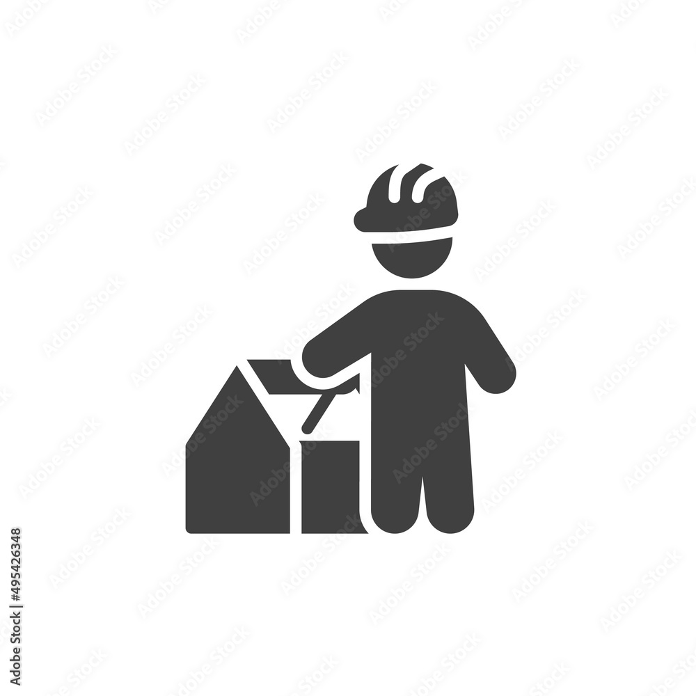 Repairman with a toolbox vector icon Repairman with a toolbox vector icon