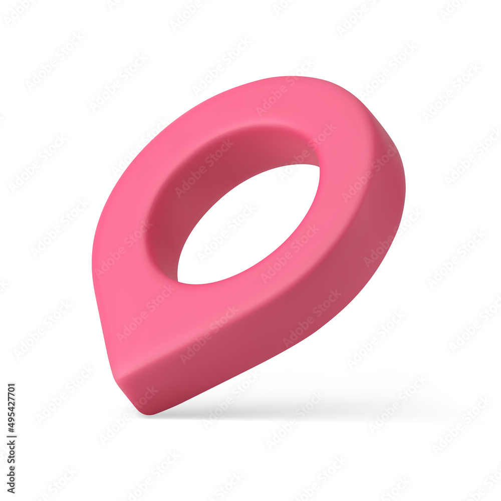 Map pin with hole vertical diagonally location 3d icon realistic vector illustration Map pin with hole vertical diagonally location 3d icon realistic vector illustration