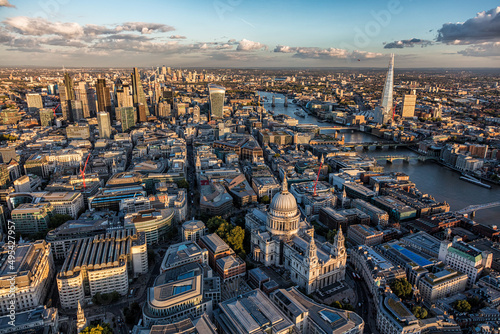 Aerial London Central business district travel tourism UK