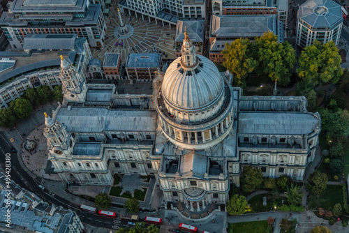 Aerial London St Pauls Cathedral travel tourism England photo
