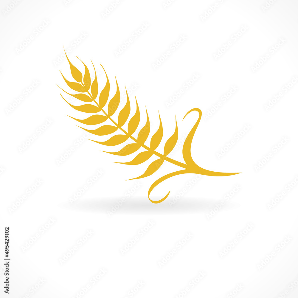 spike of wheat golden logo
