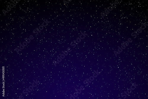 Dark blue starry night sky. Vector