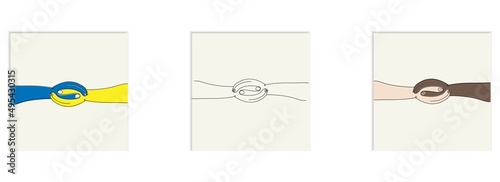 hands in one line hands in one line handshake