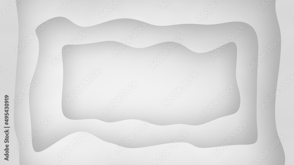 White paper cut layers 3D render