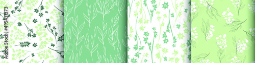 Seamless Eucalyptus Pattern. Summer Botanical Texture. Tropical Textile Desig...