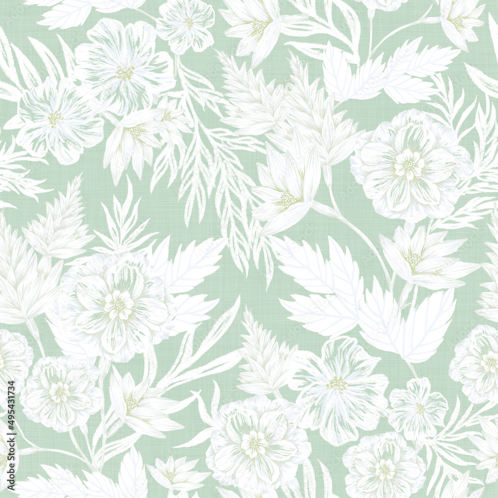 Timeless Garden seamless repeat pattern collection features calm, subtle and tranquil colour and scene of the oriental garden would make the designs perfect for your living space.
