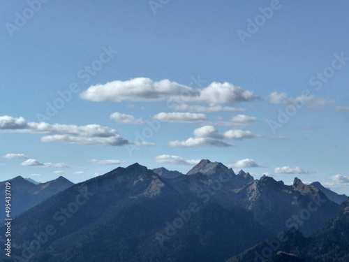 Mountain hiking tour to Sonnenberg mountain ridge, Bavaria, Germany photo