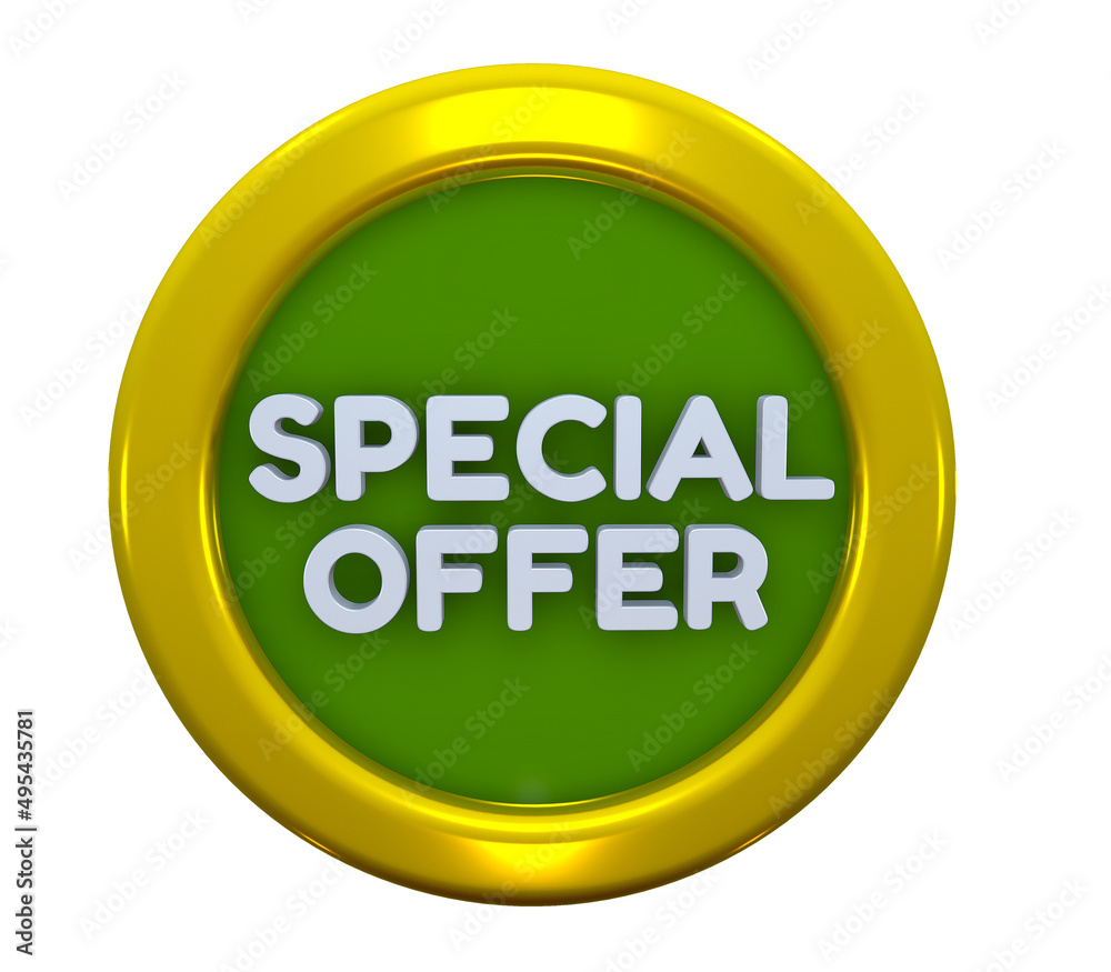 3D Illustration with text: Limited Time. A offer for big sales. White text color on a green background. 3D Illustration with text: Limited Time. A offer for big sales. White text color on a green background.