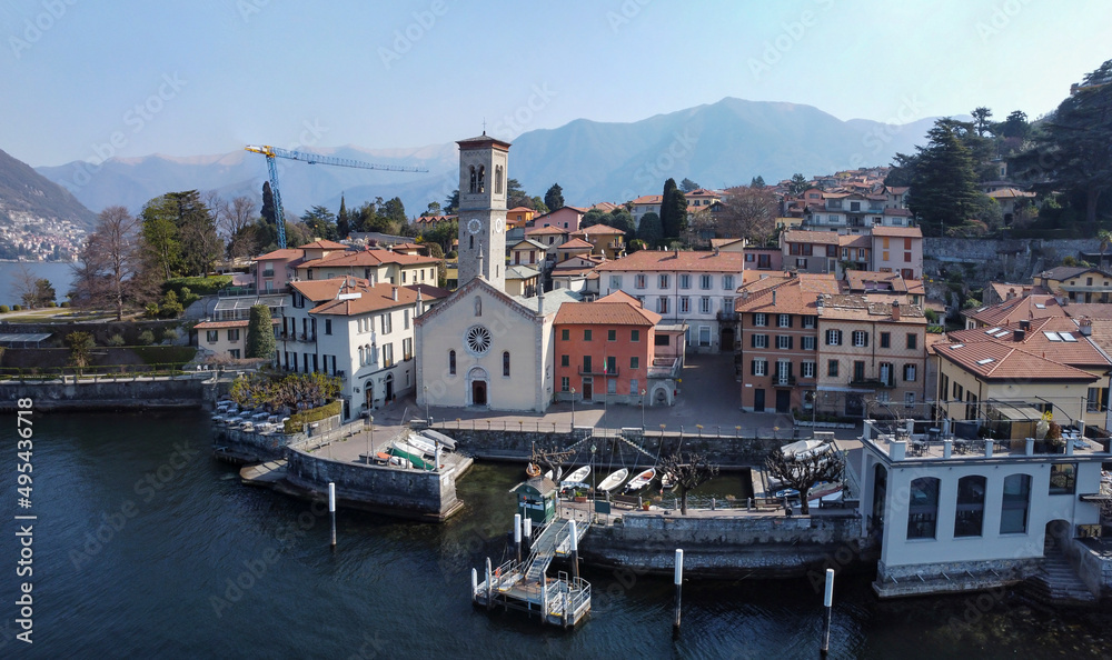 Landscape of Torno a village on Lake Como
