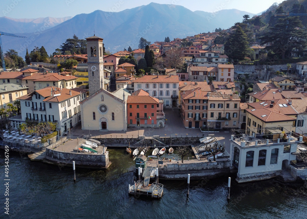 Landscape of Torno a village on Lake Como
