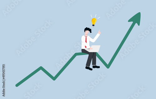 Studying insight and being well prepared for investment, financial research, or market analysis concept. Smart businessman investor study information carefully for forecasting market graph direction. 