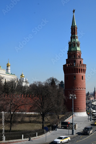 Vodovzvodnaya tower of the Moscow Kremlin. View of the Moscow Kremlin. March 24, 2022, Moscow, Russia. photo