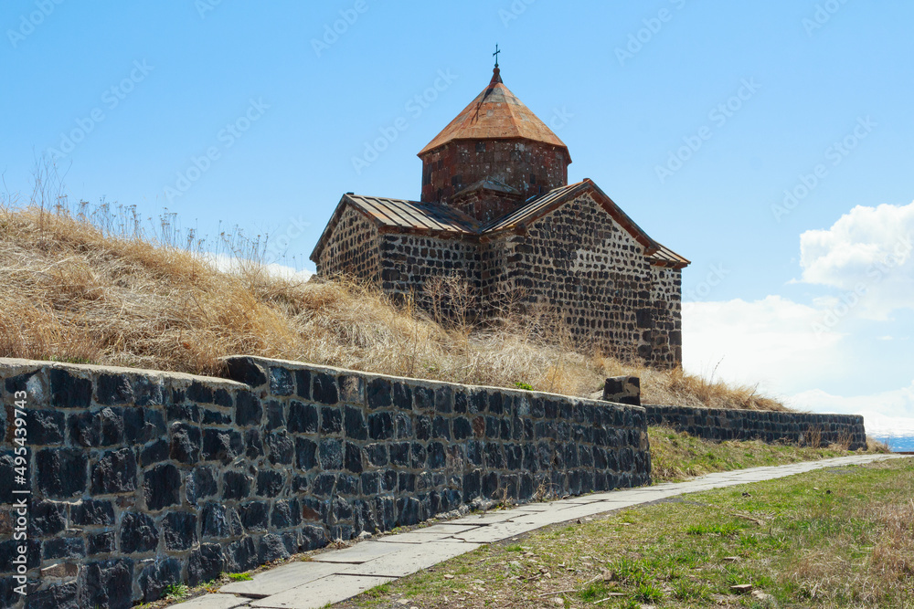 The buildings of the ancient monastery of Sevanavank near Lake Sevan in Armenia 