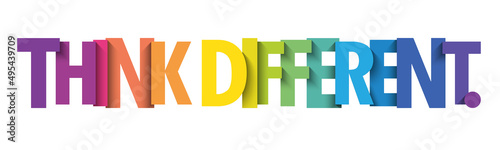 THINK DIFFERENT. colorful vector typography banner