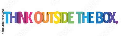 THINK OUTSIDE THE BOX. colorful vector typography banner