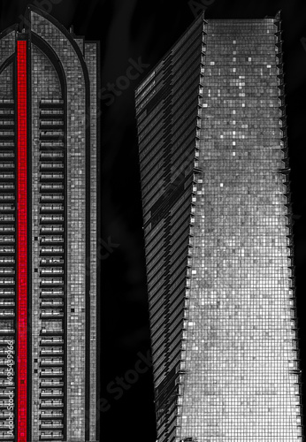 Wallpaper Mural Gray and red concrete building at night in UAE Torontodigital.ca