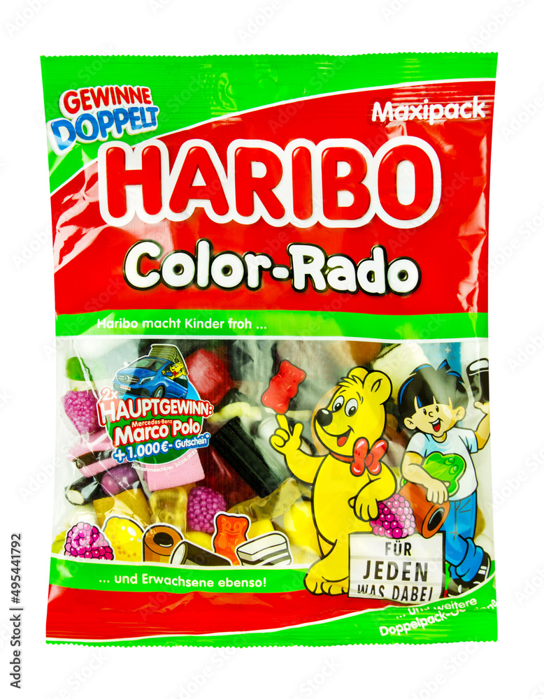 Telegraf Nord Vest Efterforskning Bonbons von Haribo Color-Rado Konfekt Mix mit Lakritz und Fruchtgummi  素材庫相片| Adobe Stock