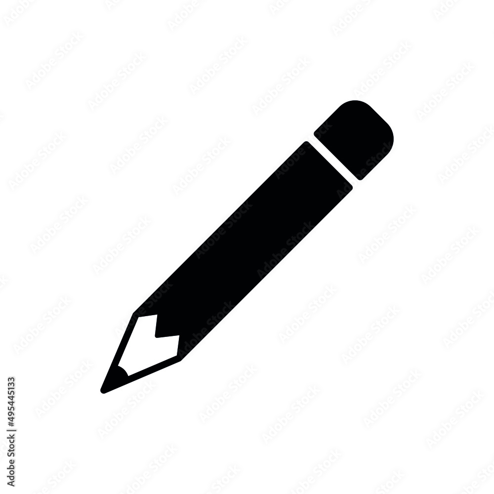 Pencil icon. Text input symbol for web. The message set marker. Edit icon. Isolated vector illustration on a white background. Pencil icon. Text input symbol for web. The message set marker. Edit icon. Isolated vector illustration on a white background.