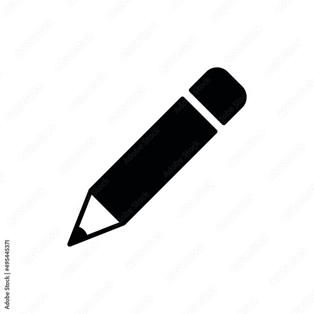 Pencil icon. Text input symbol for web. The message set marker. Edit icon. Isolated vector illustration on a white background. Pencil icon. Text input symbol for web. The message set marker. Edit icon. Isolated vector illustration on a white background.