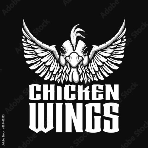 chicken wings restaurant logo vector illustration