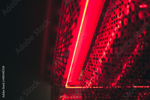 Red light on dark room