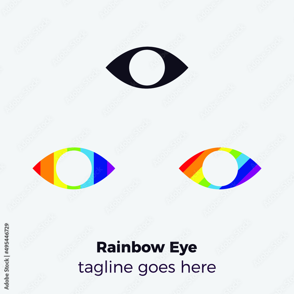 rainbow eye logo vector illustration