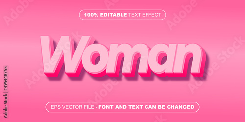 soft woman 3d pink editable text effect