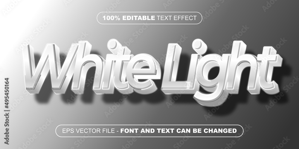 white light 3d editable text effect