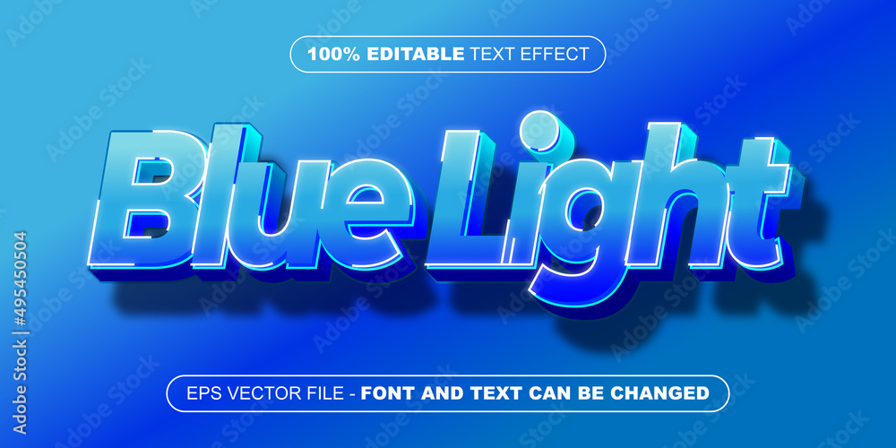 blue light 3d editable text effect