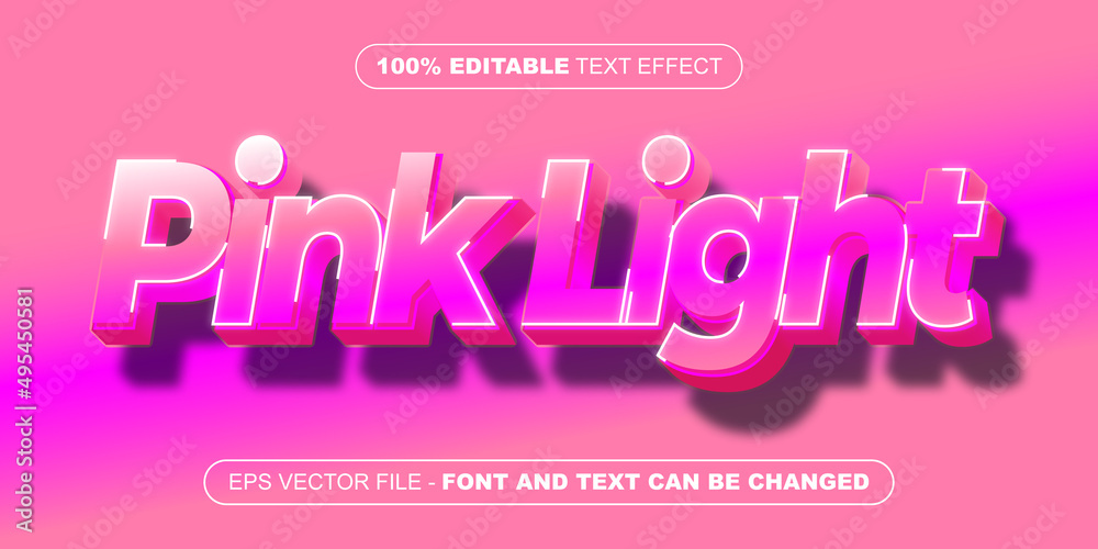pink light 3d editable text effect
