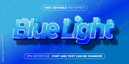 blue light 3d editable text effect