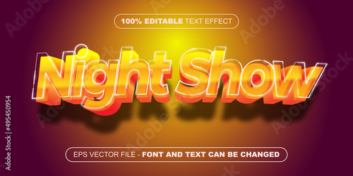 night show 3d editable text effect