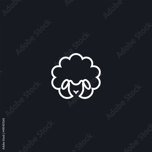 sheep logo vector icon line illustration