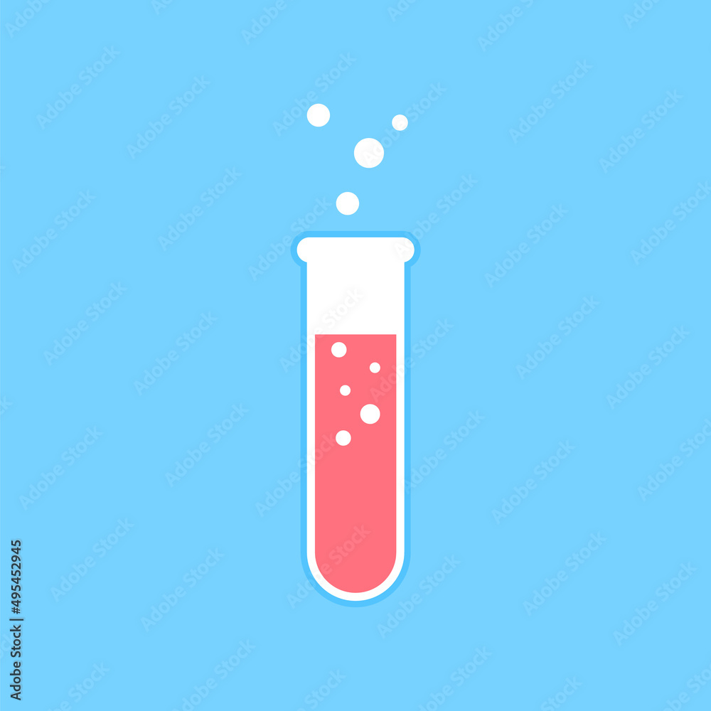 Test tube containing the chemical flat design element, Icon, Vector and Illustration. Test tube containing the chemical flat design element, Icon, Vector and Illustration.