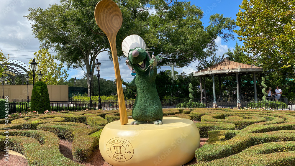 The Ratatouille ride entrance at the French Pavilion at EPCOT in Walt ...