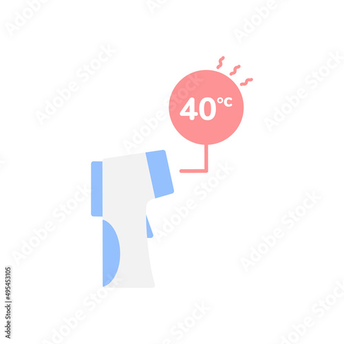 Digital infrared thermometer flat design element, Icon, Vector and Illustration.