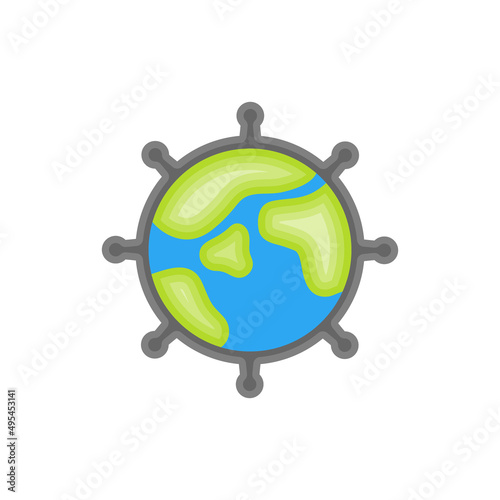Global epidemic icon, Vector and Illustration.