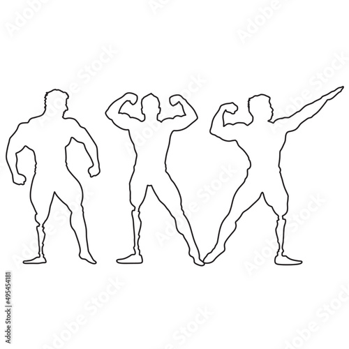 Drawing of athletes with prostheses. Sports for everyone. Sports men. Vector art